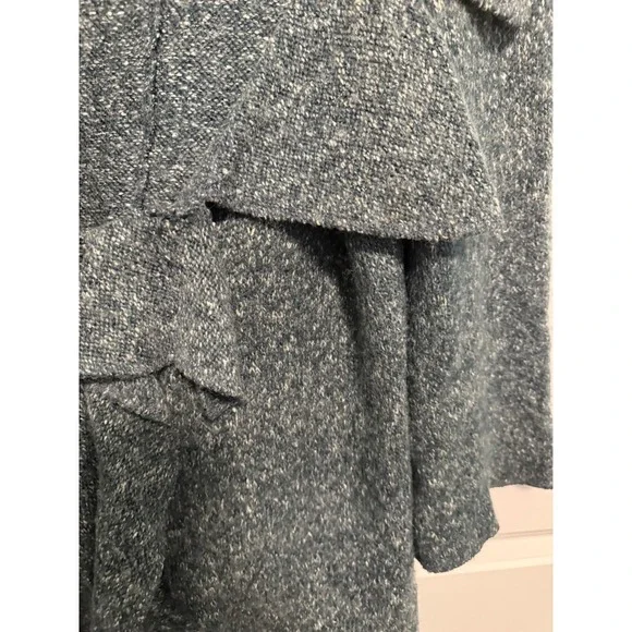 Cupio Blue Ruffle Open Front Cardigan Sweater Women's Size Large - Picture 3 of 7